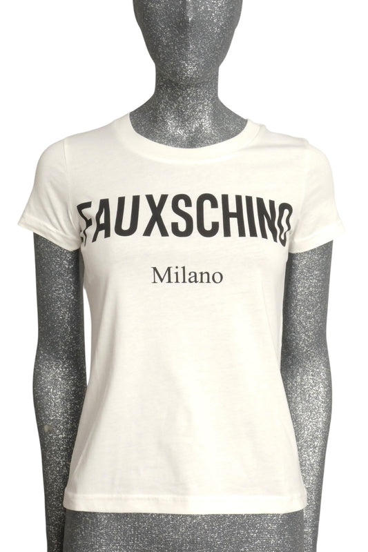 MOSCHINO COUTURE! - 2017 NWT "FAUXSCHINO" T-shirt, Size-4