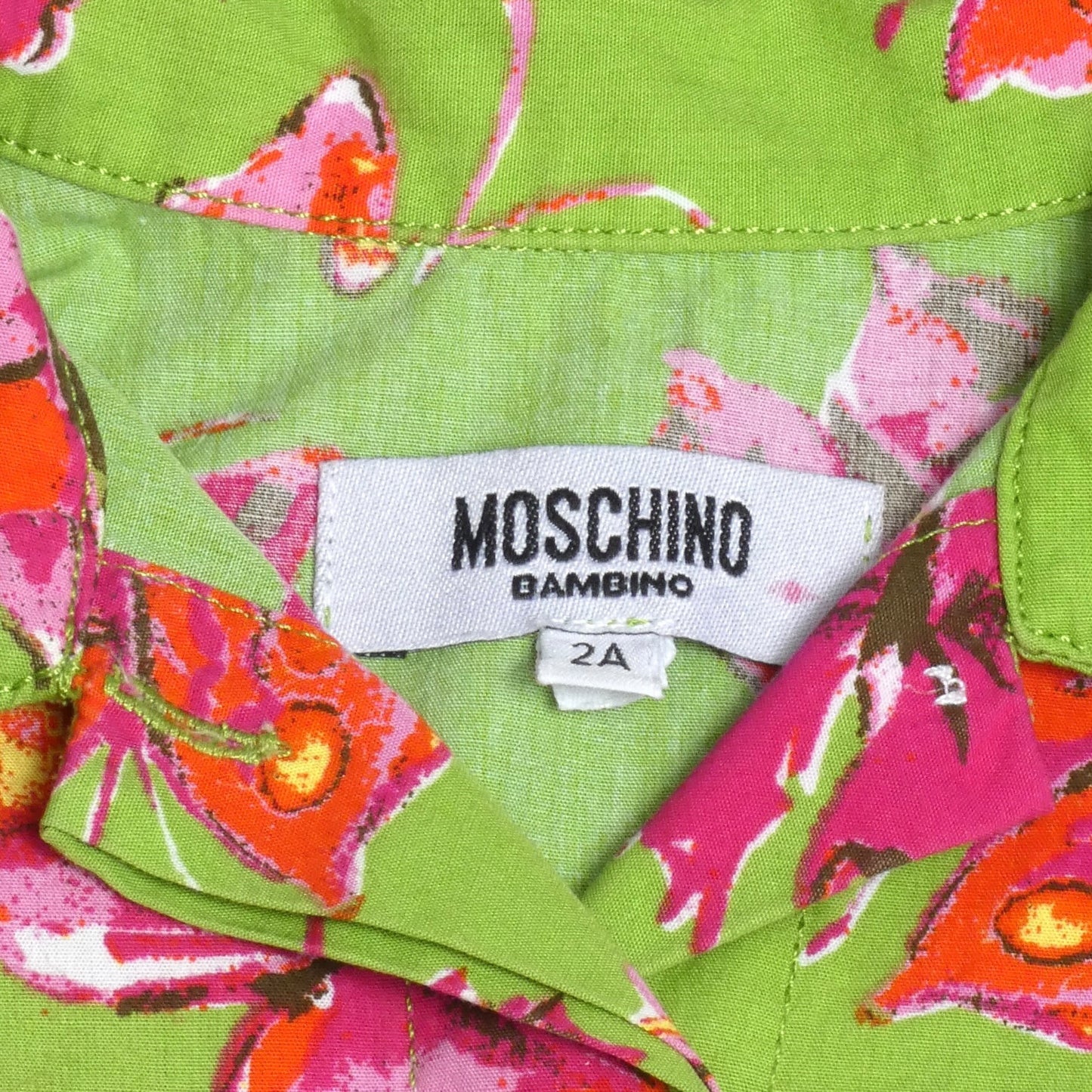 MOSCHINO BAMBINO - 2000s Cotton Butterfly Print Shirt, Size-2 Years