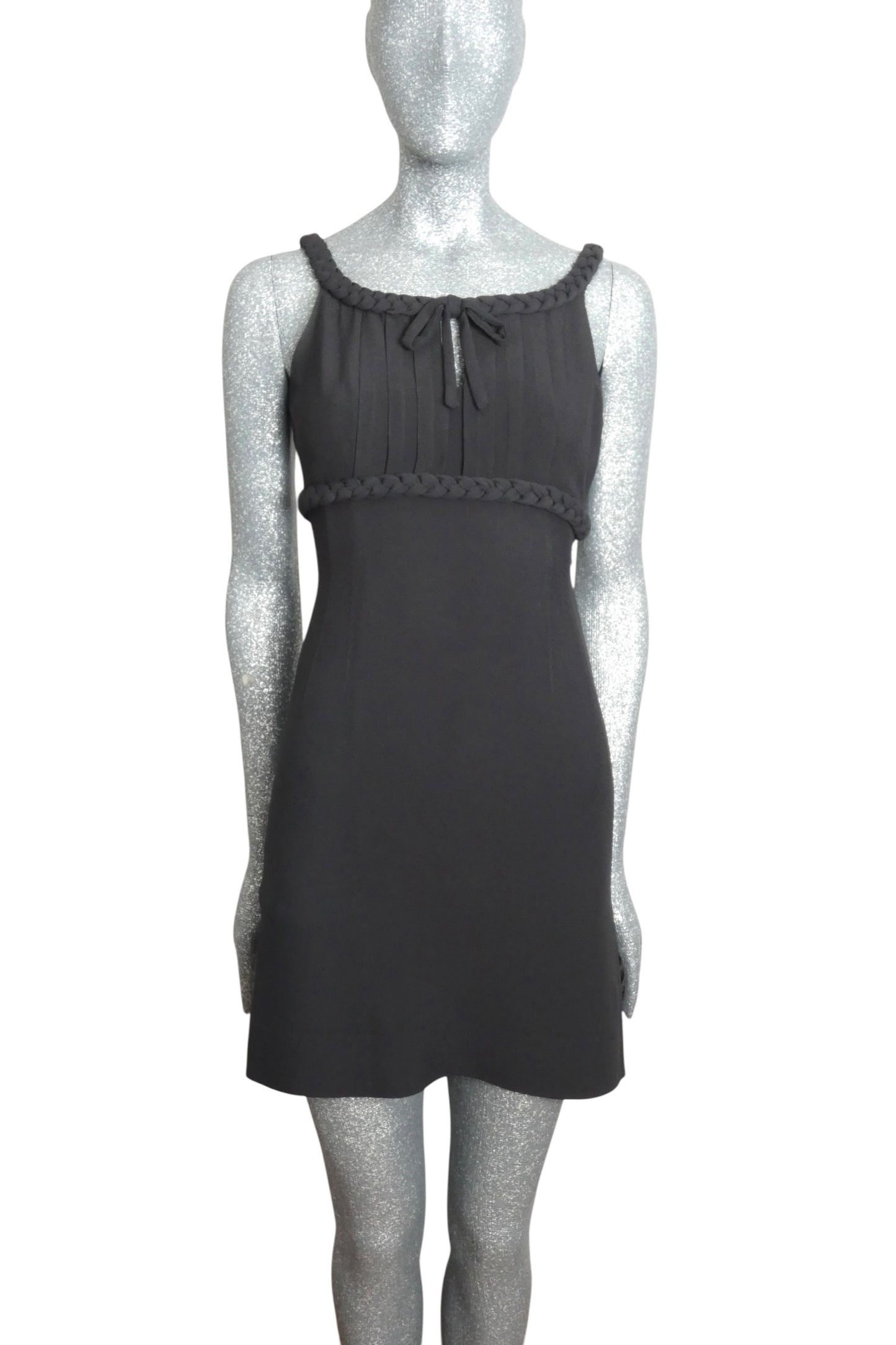 MOSCHINO CHEAP & CHIC - 1990s Black Crepe Shift Dress, Size-2