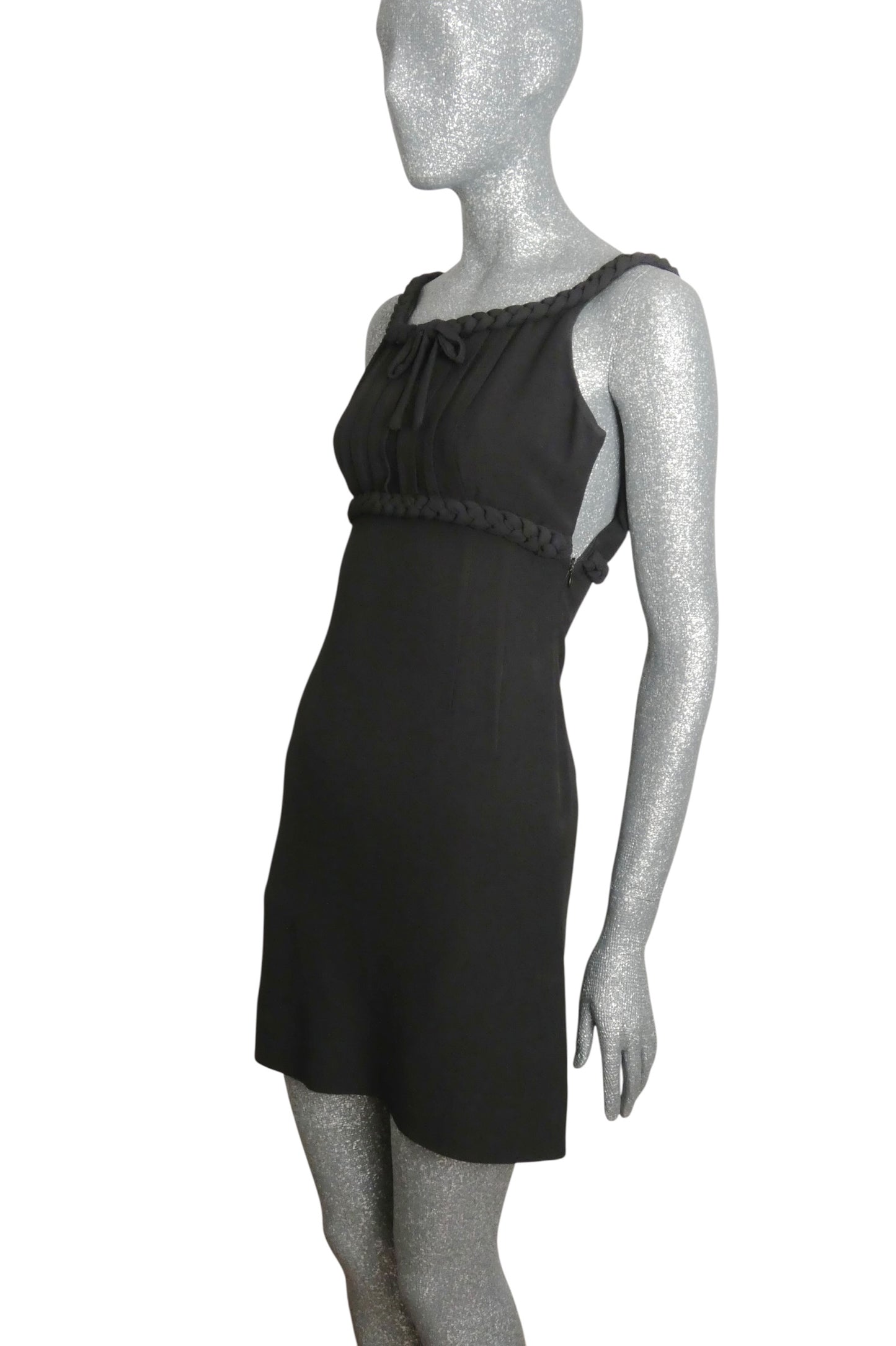 MOSCHINO CHEAP & CHIC - 1990s Black Crepe Shift Dress, Size-2