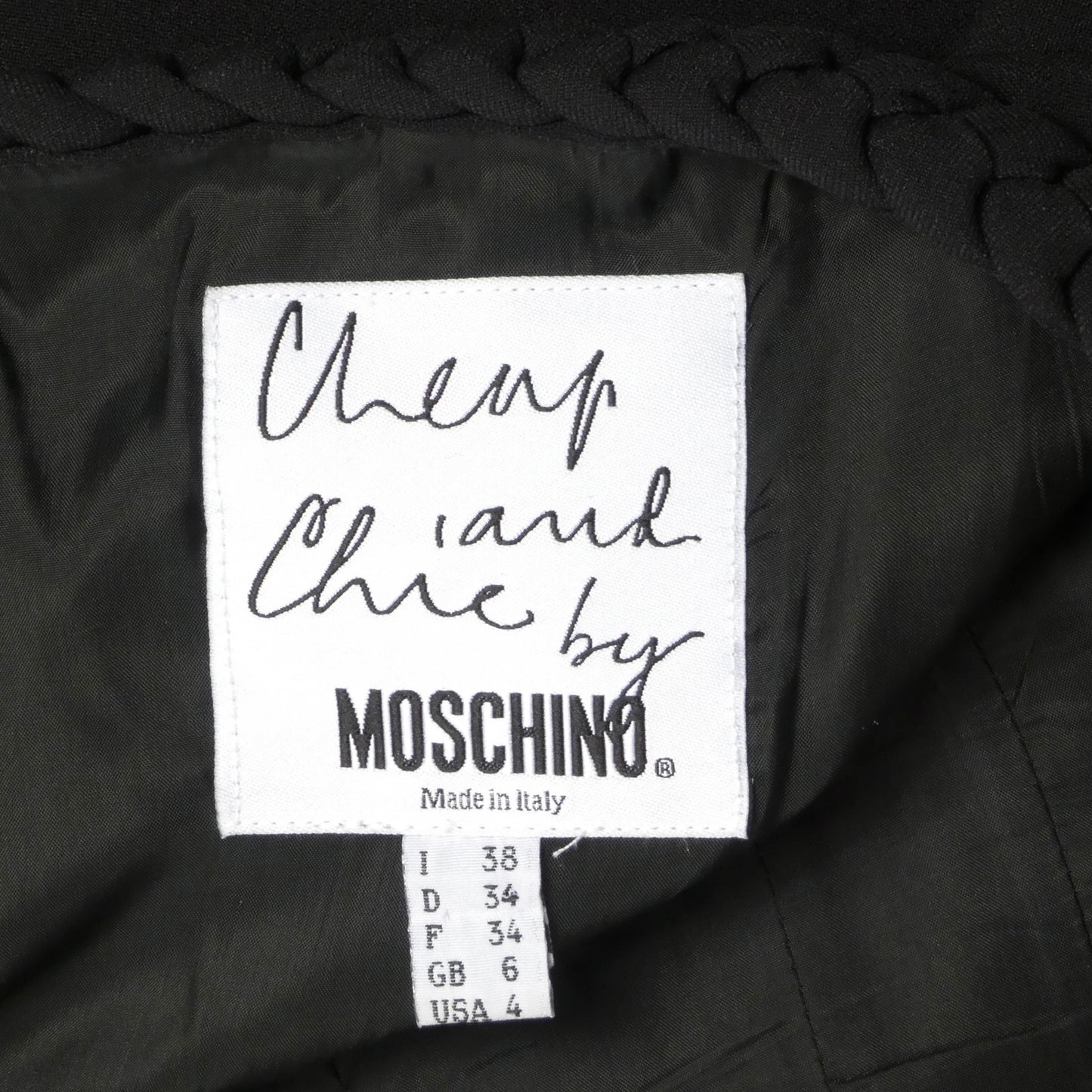 MOSCHINO CHEAP & CHIC - 1990s Black Crepe Shift Dress, Size-2