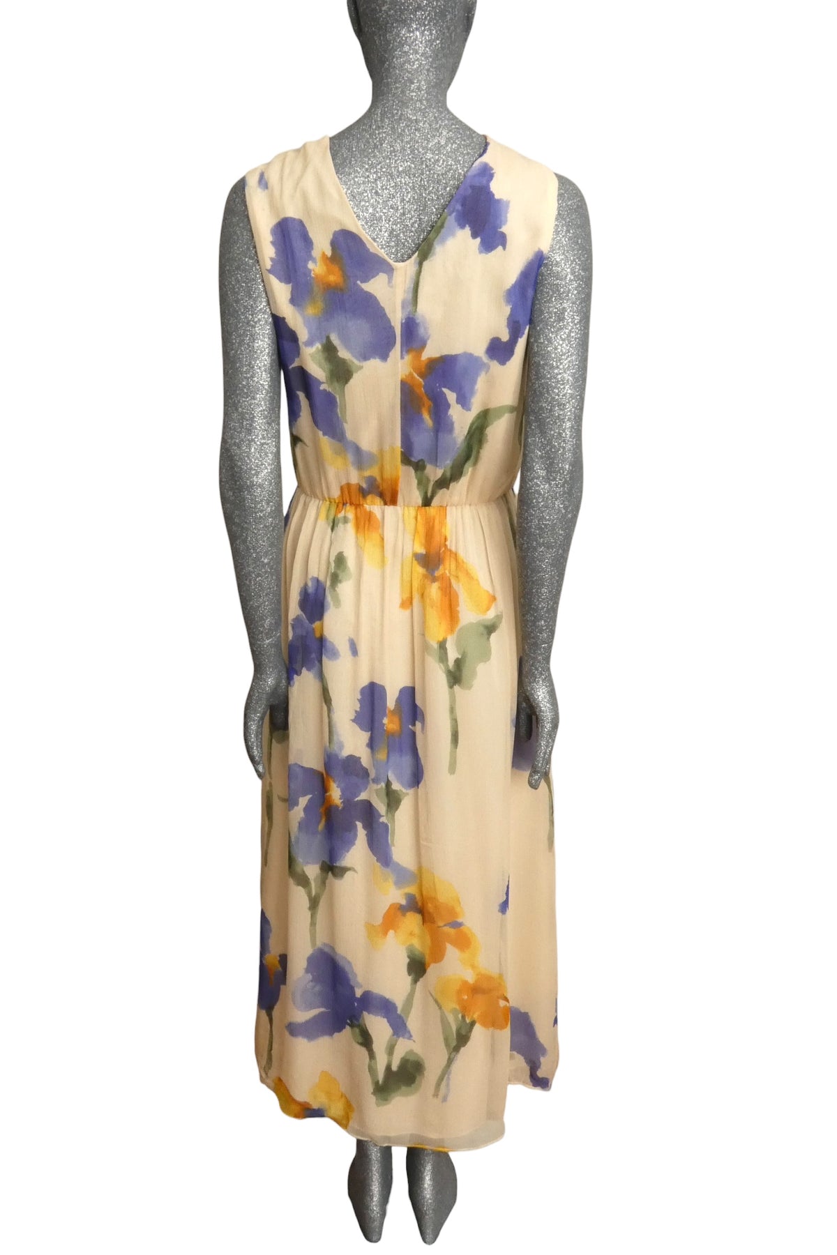 MOSCHINO CHEAP & CHIC - Ivory Floral Chiffon Evening Dress, Size-8