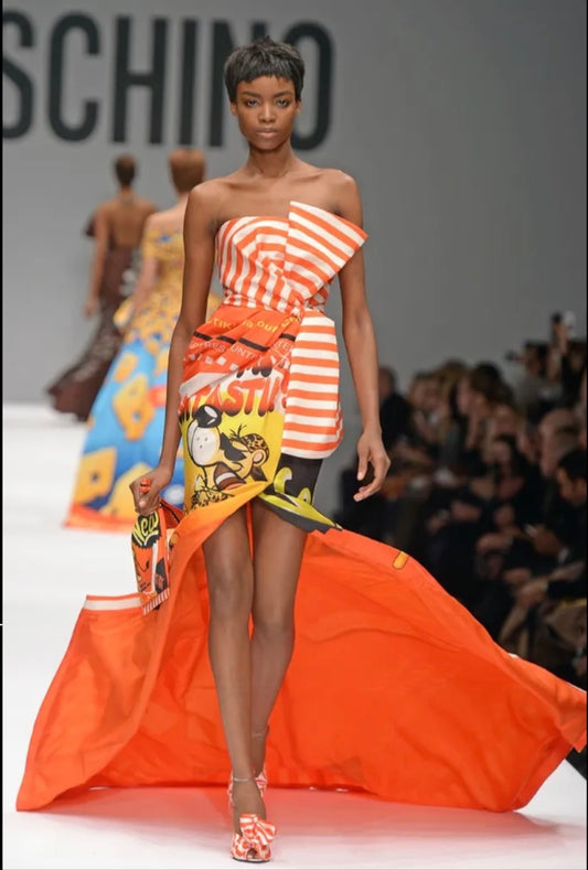 MOSCHINO COUTURE! - 2014 Gazar Print Evening Gown, Size-4