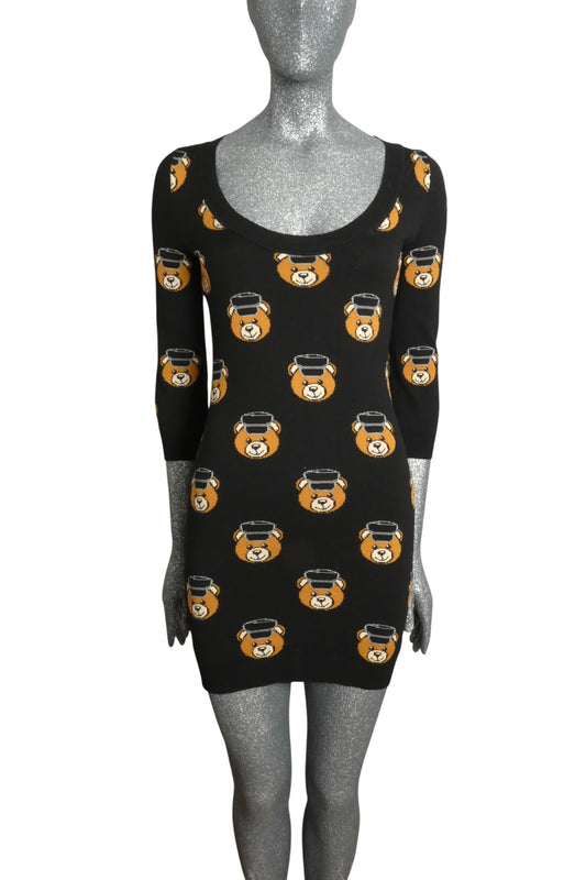 MOSCHINO COUTURE! - 2016 Biker Bear Sweater Dress, Size-6