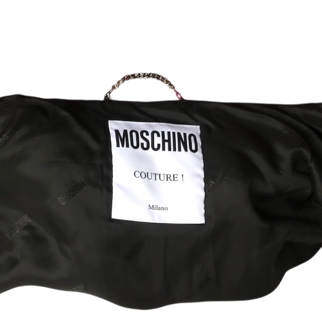MOSCHINO COUTURE! - 2016 Pink & Black Printed Puffer Coat, Size Medium