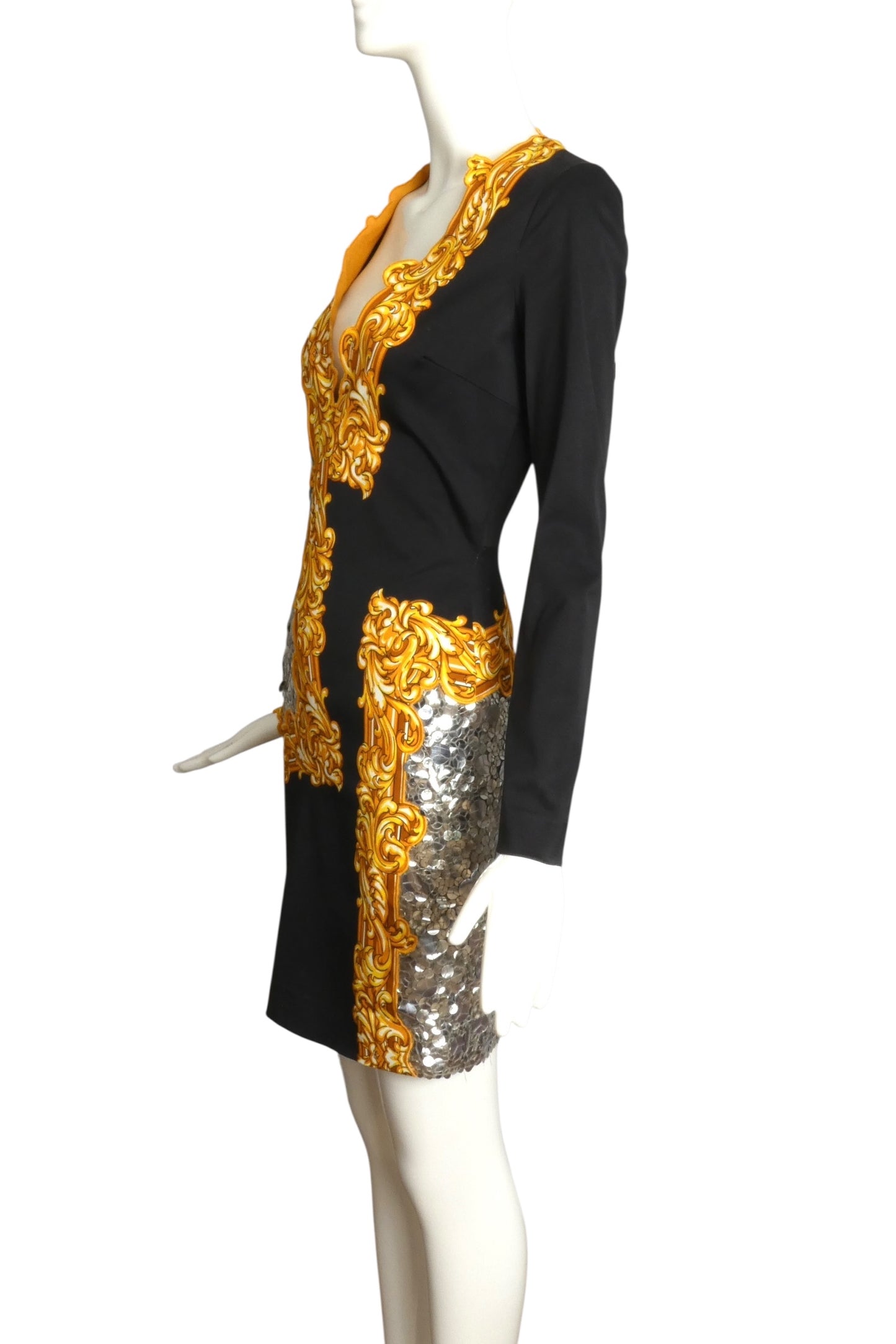 MOSCHINO COUTURE! - 2016 Sequin Print Knit Dress, Size 8