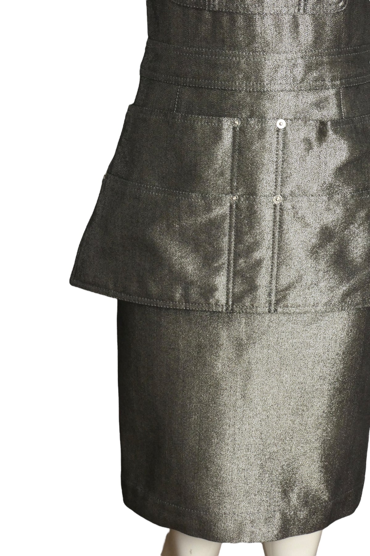 MOSCHINO COUTURE! - 2016 NWT Silver Metallic Overall Dress, Size 2