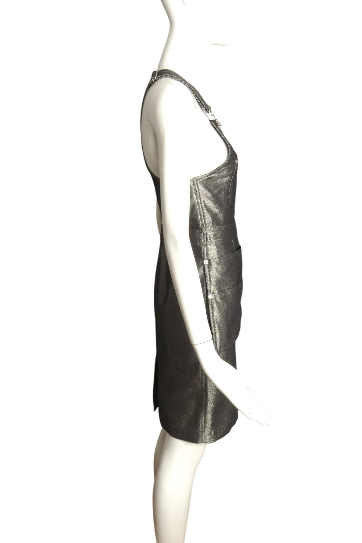 MOSCHINO COUTURE! - 2016 NWT Silver Metallic Overall Dress, Size 2