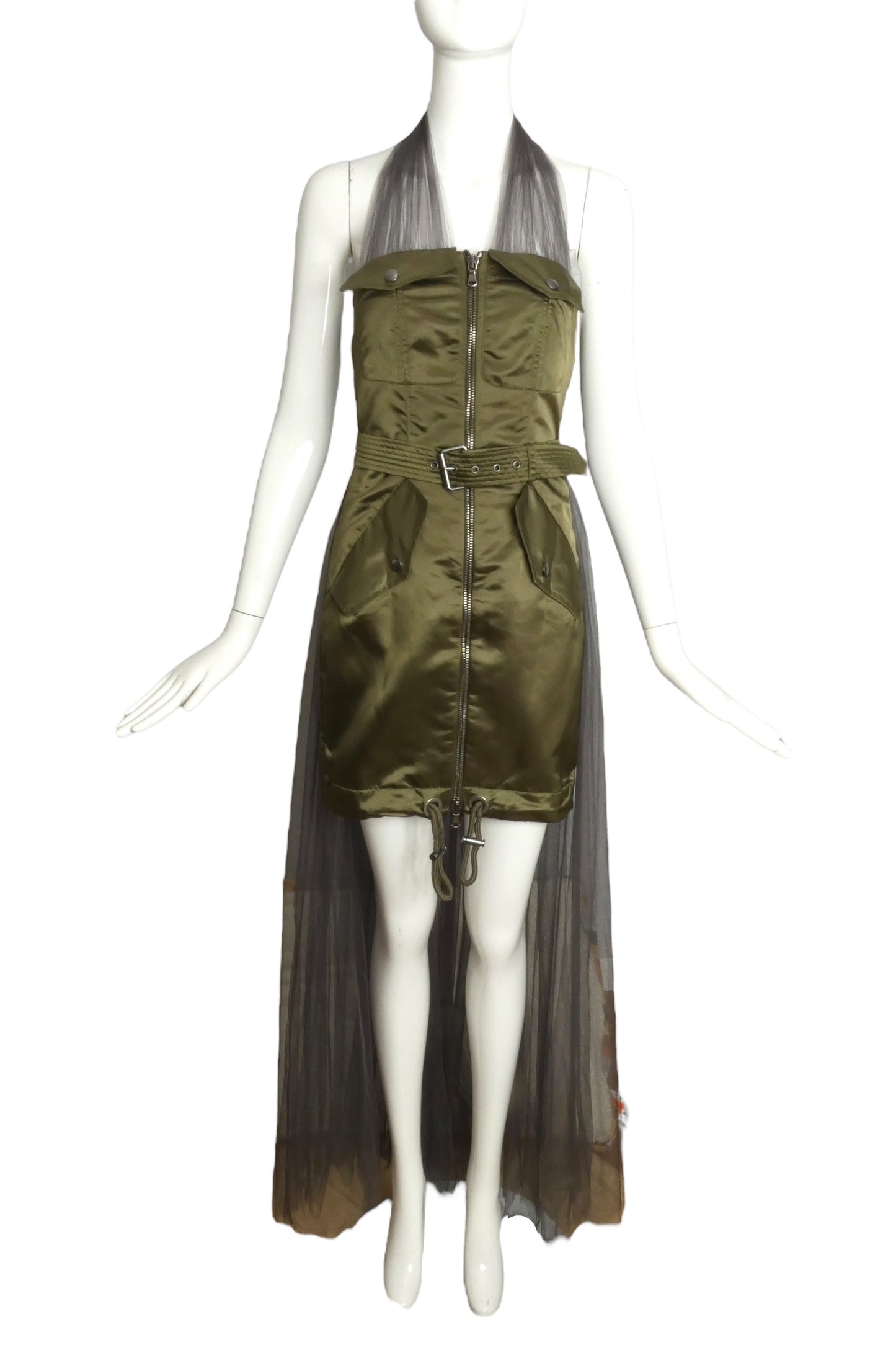 MOSCHINO COUTURE! - 2017 Military Inspired Tulle Dress, Size 4