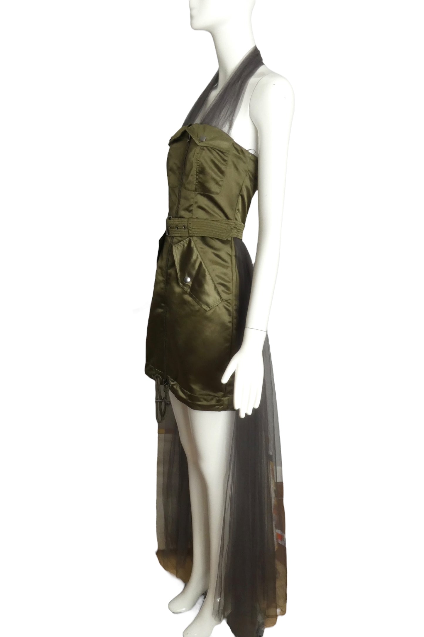MOSCHINO COUTURE! - 2017 Military Inspired Tulle Dress, Size 4