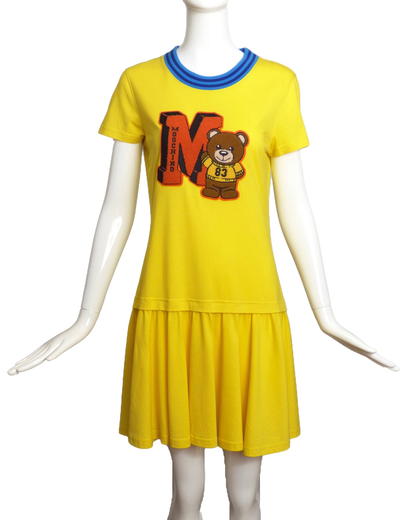 MOSCHINO COUTURE! - 2018 Yellow Cotton Letterman's Dress, Size 6
