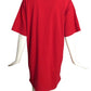 MOSCHINO COUTURE! - 2019 Red Embroidered T-Shirt Dress, Size 8