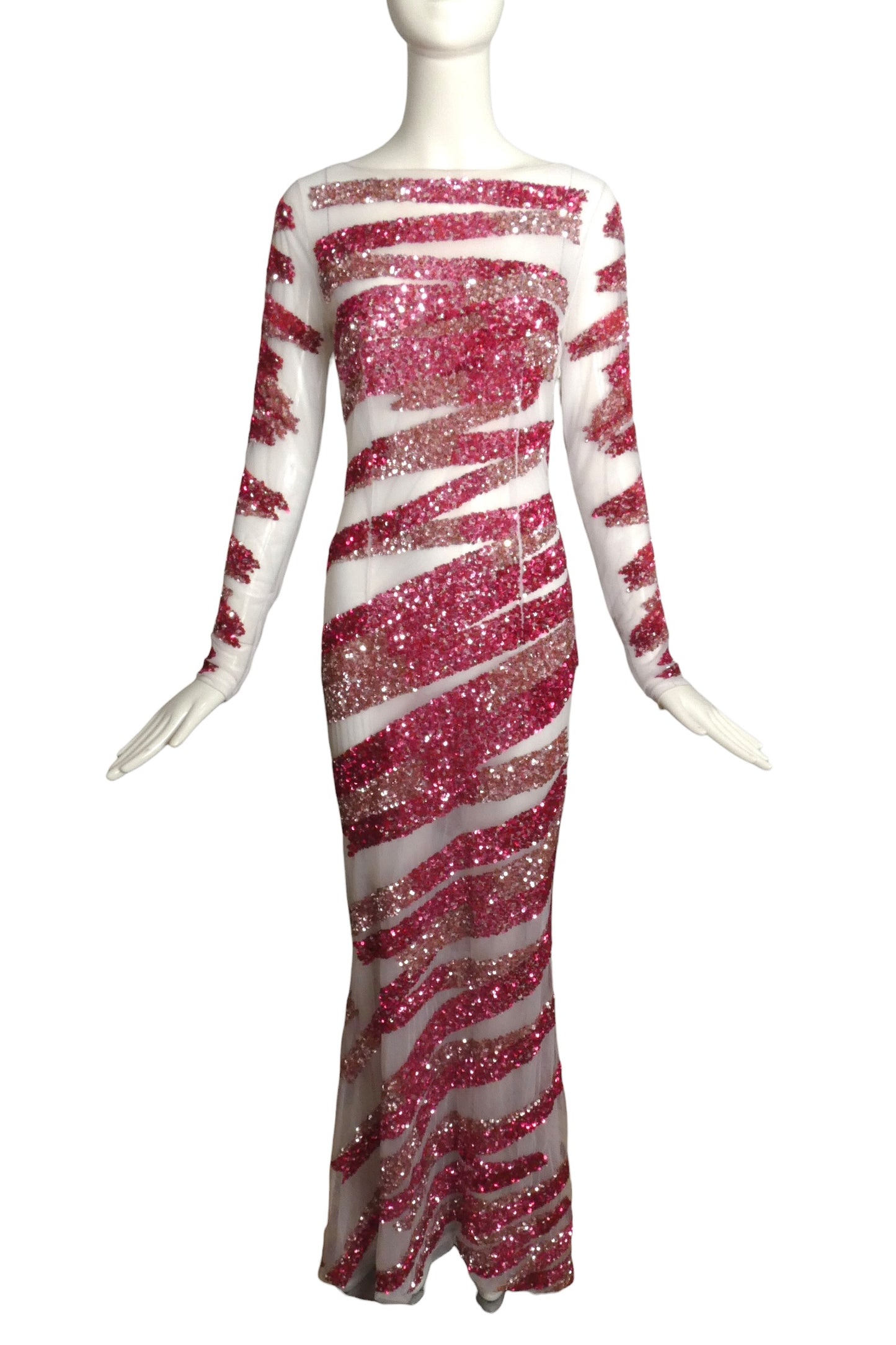 MOSCHINO COUTURE! - 2019 Sequin & Net Evening Gown, Size 6