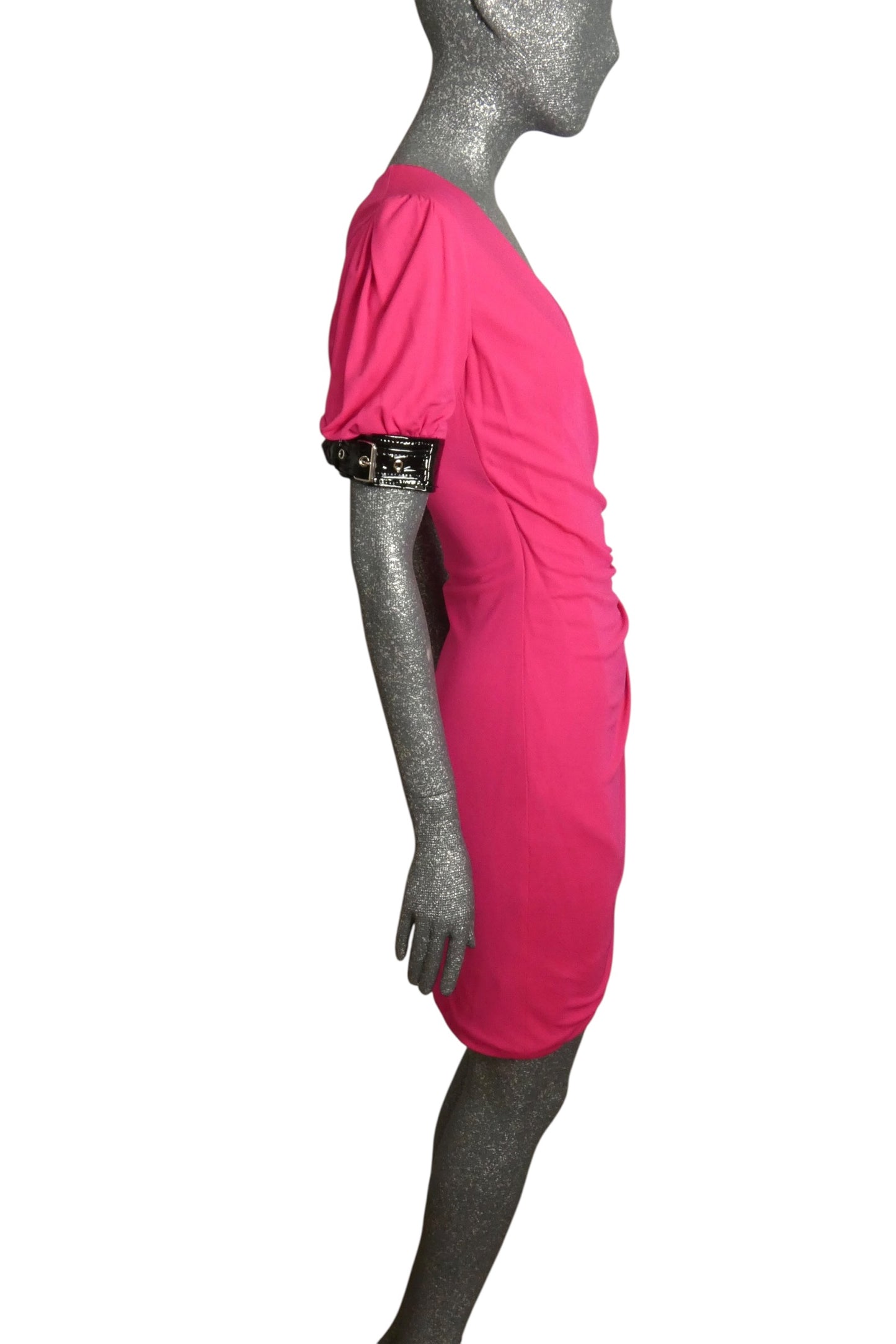 MOSCHINO COUTURE! - 2020s NWT Jersey Knit & Patent Dress, Size 6