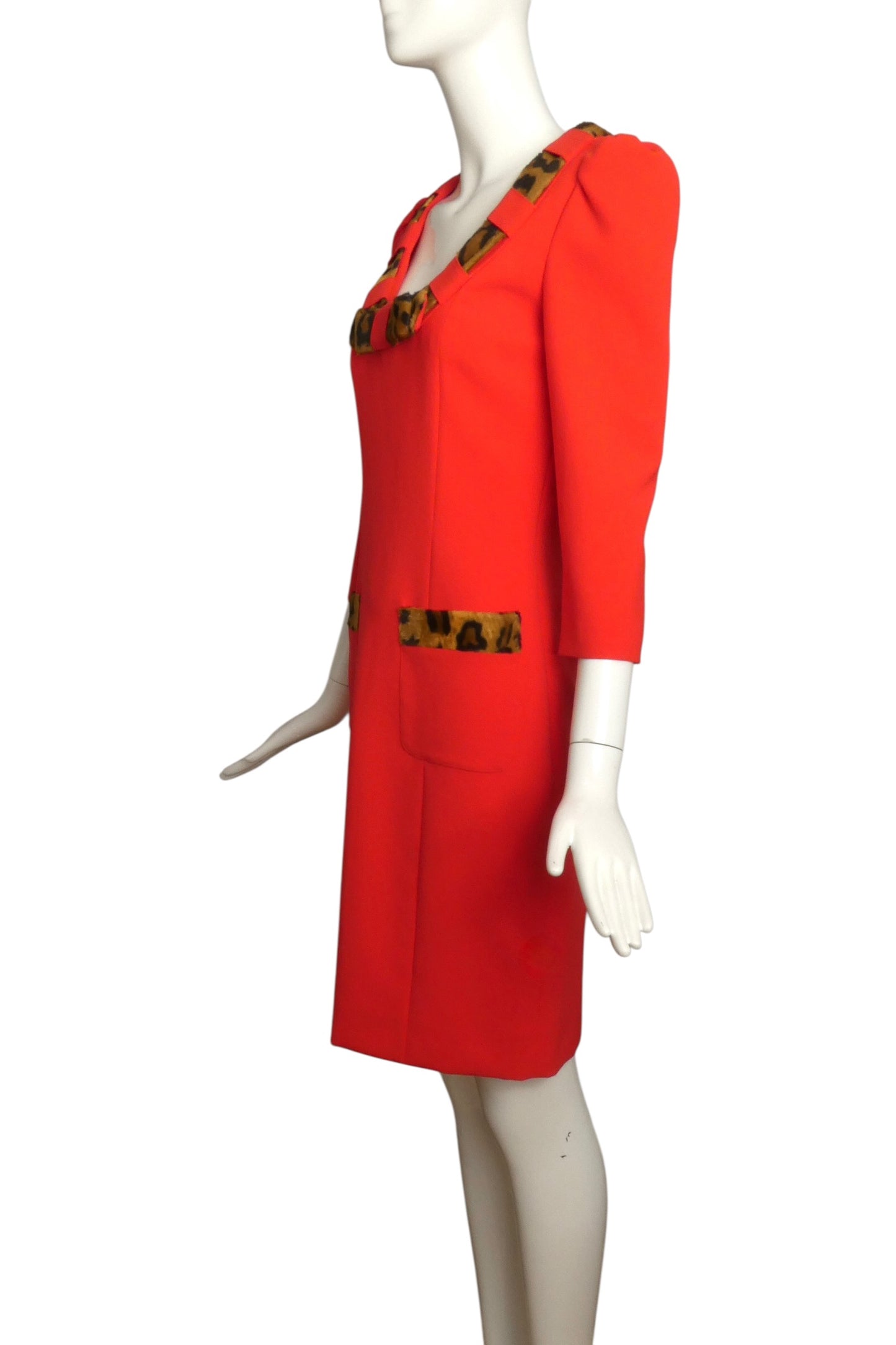 MOSCHINO COUTURE! - 2021 NWT Knit & Faux Fur Dress, Size-6