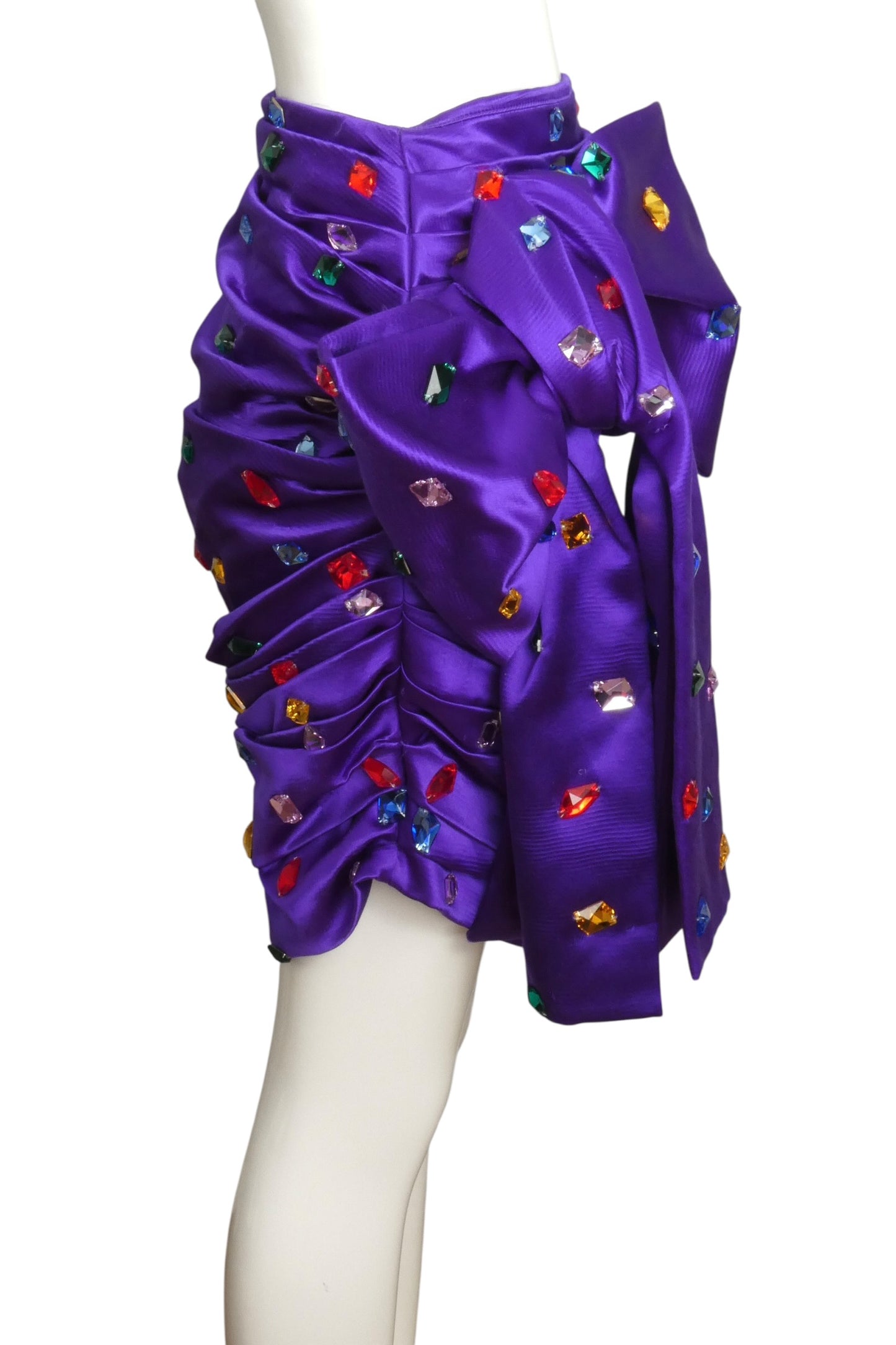 MOSCHINO COUTURE! - 2023 Jeweled Satin Skirt, Size 6