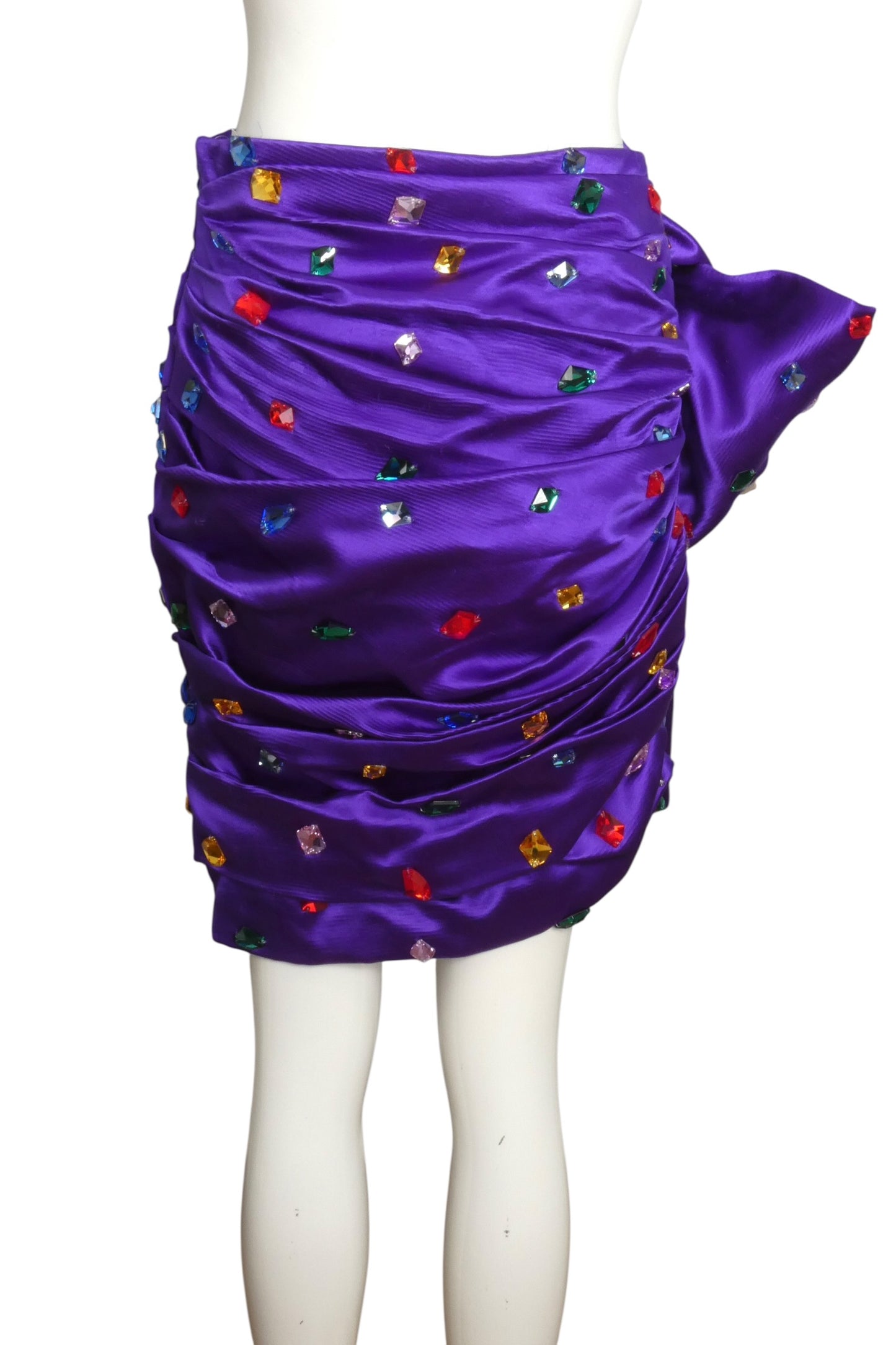 MOSCHINO COUTURE! - 2023 Jeweled Satin Skirt, Size 6