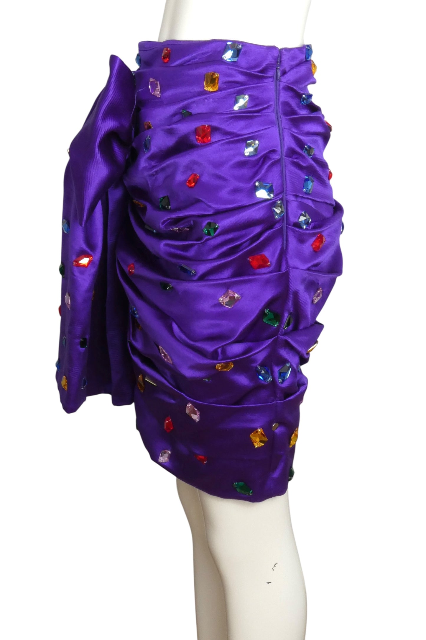 MOSCHINO COUTURE! - 2023 Jeweled Satin Skirt, Size 6