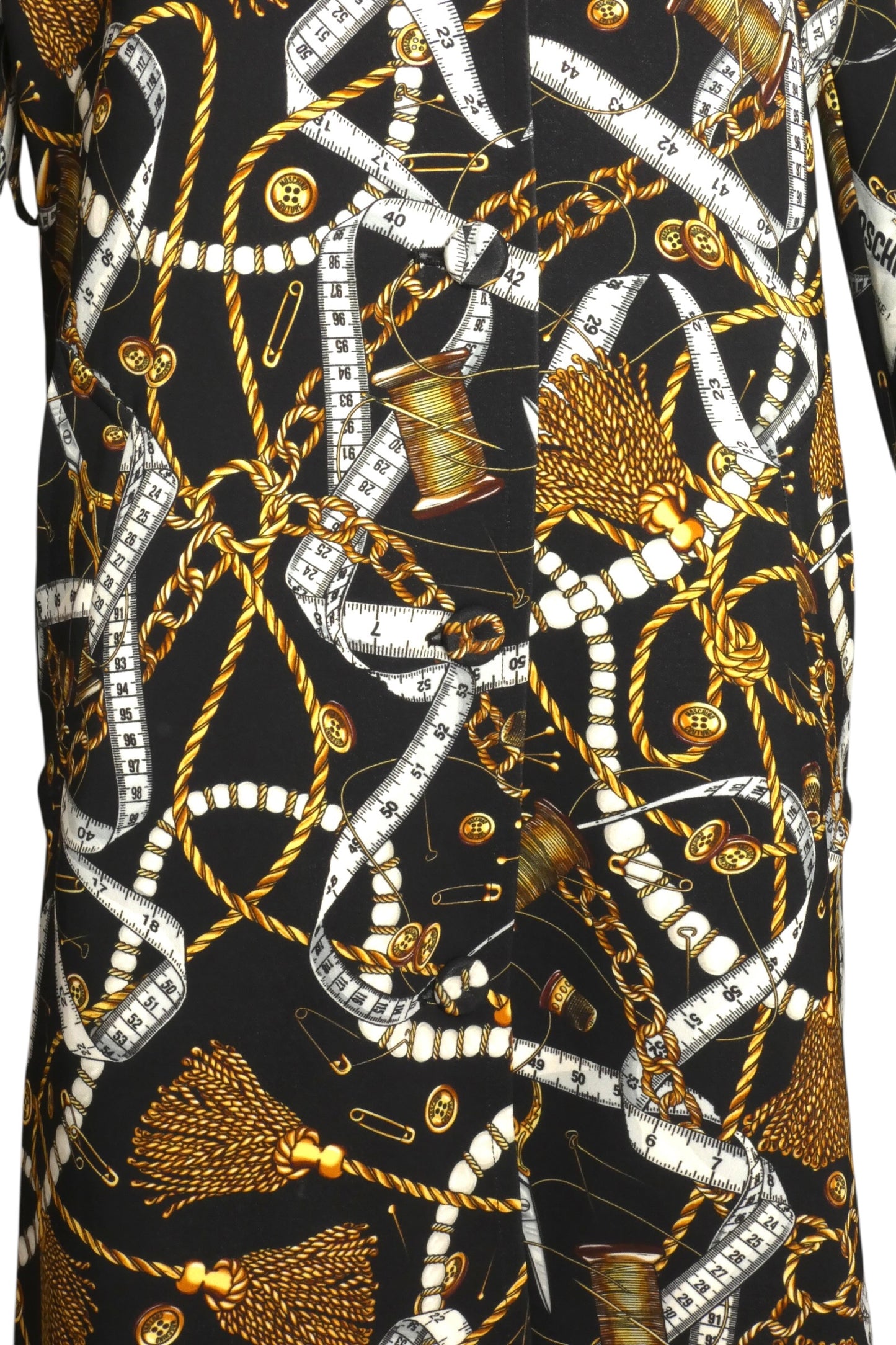 MOSCHINO COUTURE! - 2023 Rayon Print Overcoat, Size-6