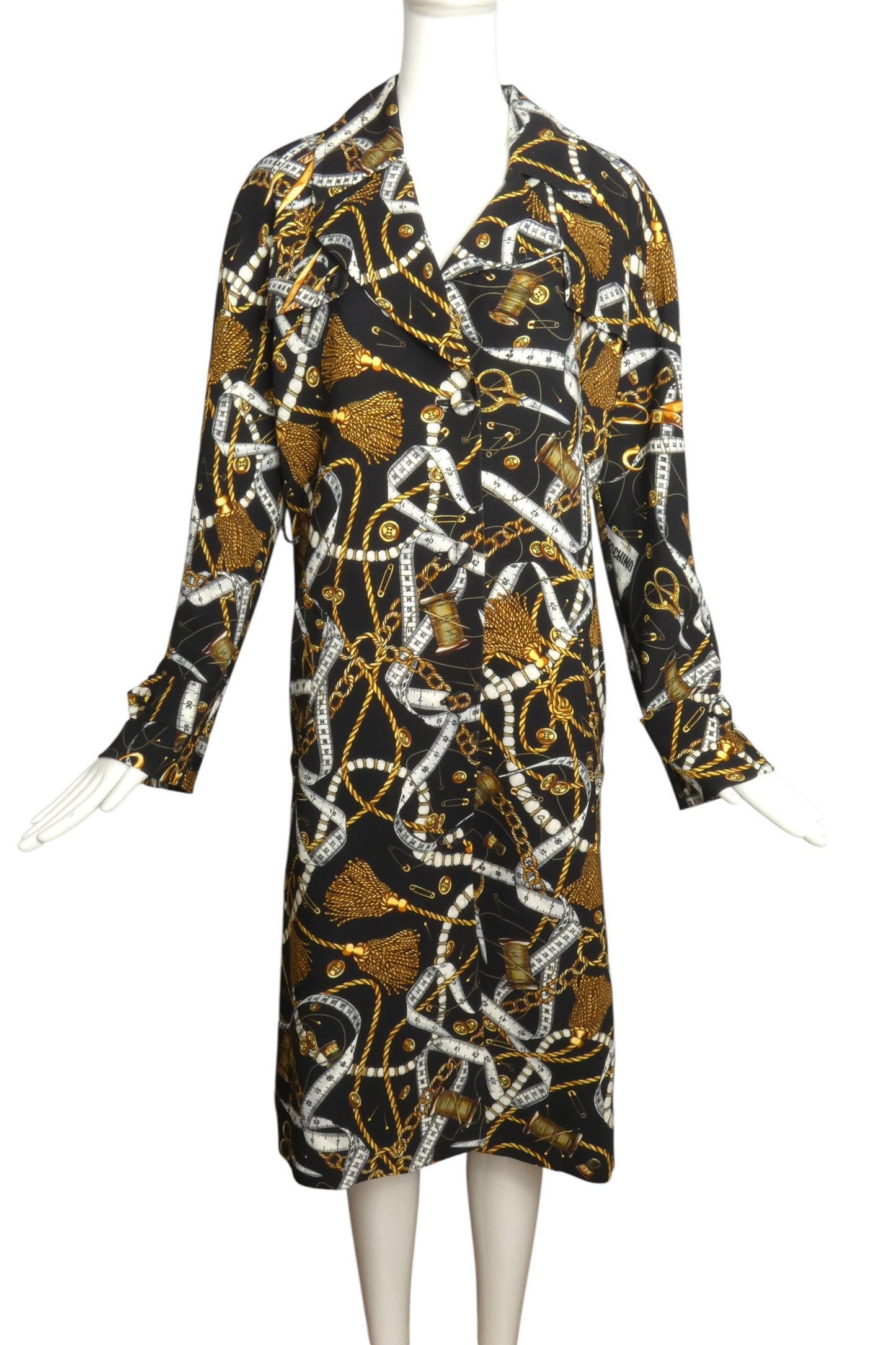 MOSCHINO COUTURE! - 2023 Rayon Print Overcoat, Size-6