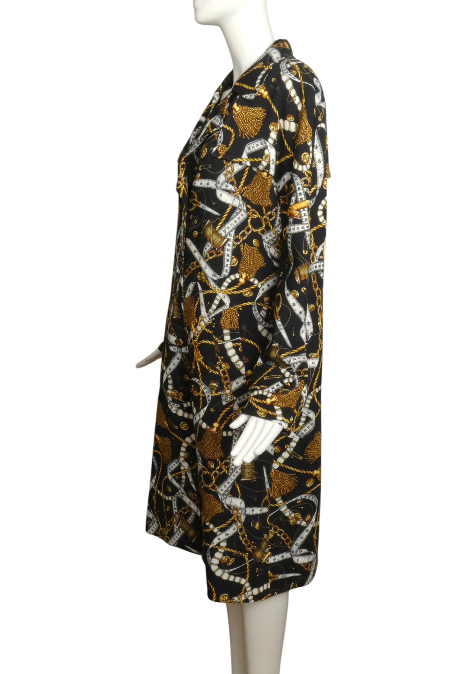MOSCHINO COUTURE! - 2023 Rayon Print Overcoat, Size-6