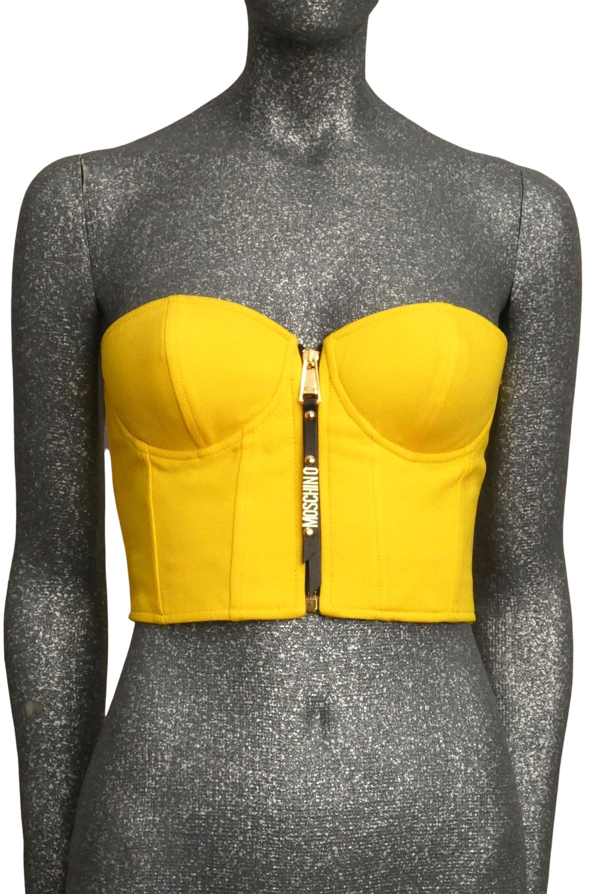 MOSCHINO COUTURE! - 2024 Yellow Crepe Bustier, Size-8
