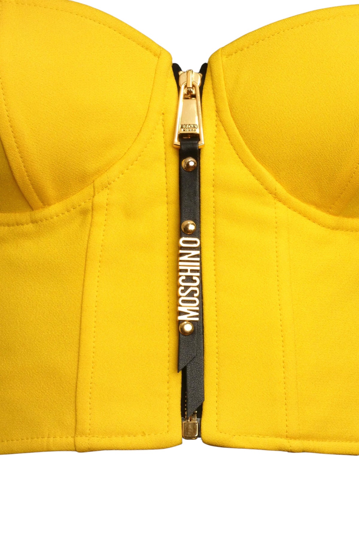 MOSCHINO COUTURE! - 2024 Yellow Crepe Bustier, Size-8