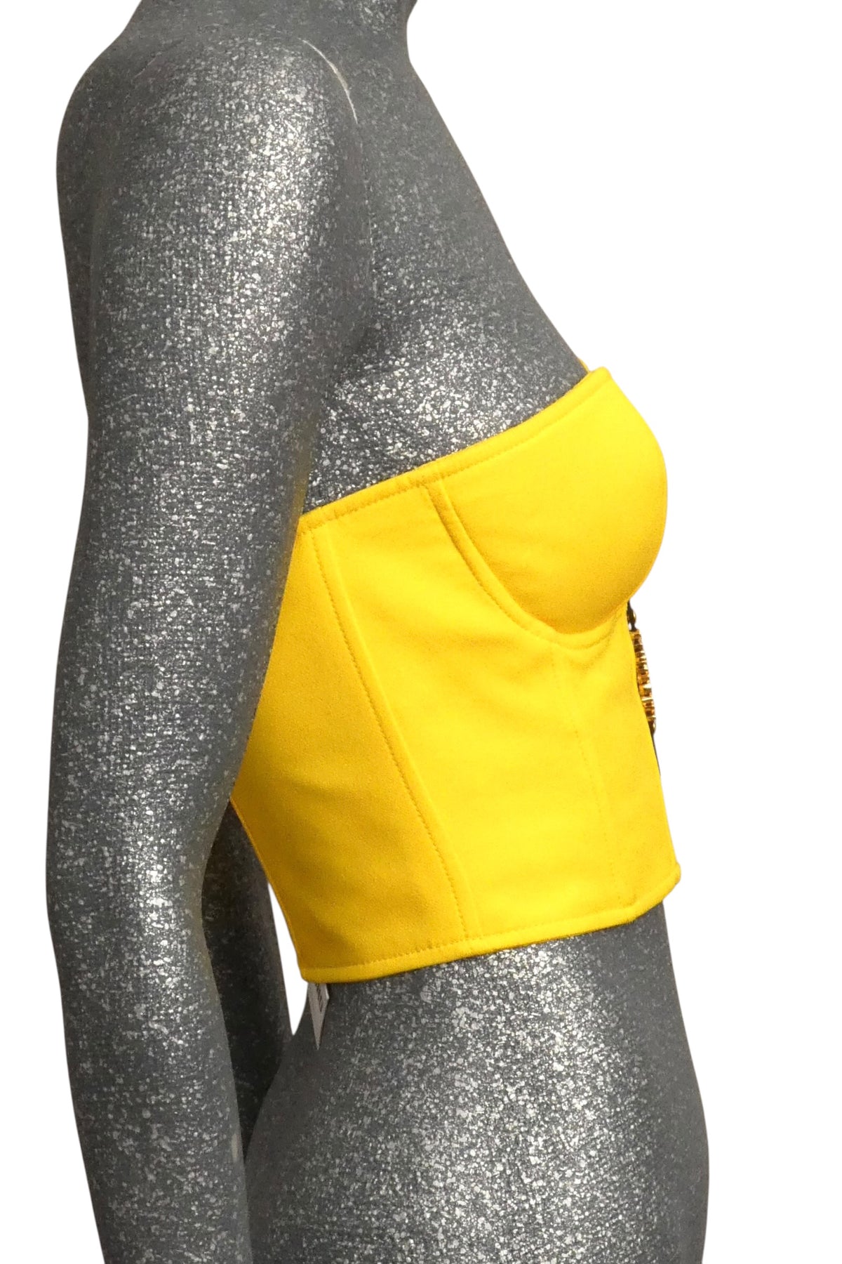 MOSCHINO COUTURE! - 2024 Yellow Crepe Bustier, Size-8