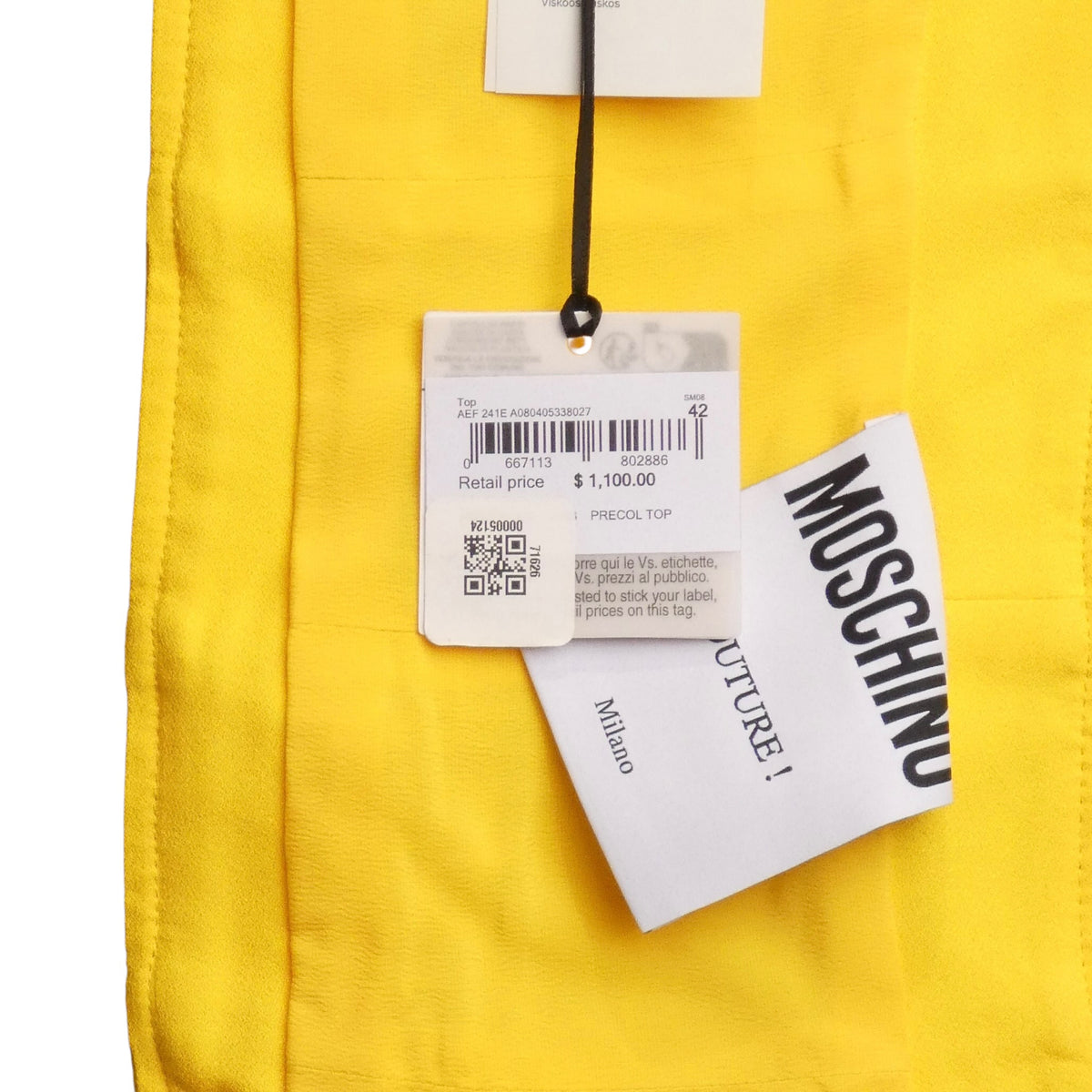 MOSCHINO COUTURE! - 2024 Yellow Crepe Bustier, Size-8