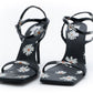 MOSCHINO COUTURE! - 2025 Black & White Floral Sandals, Size-37.5