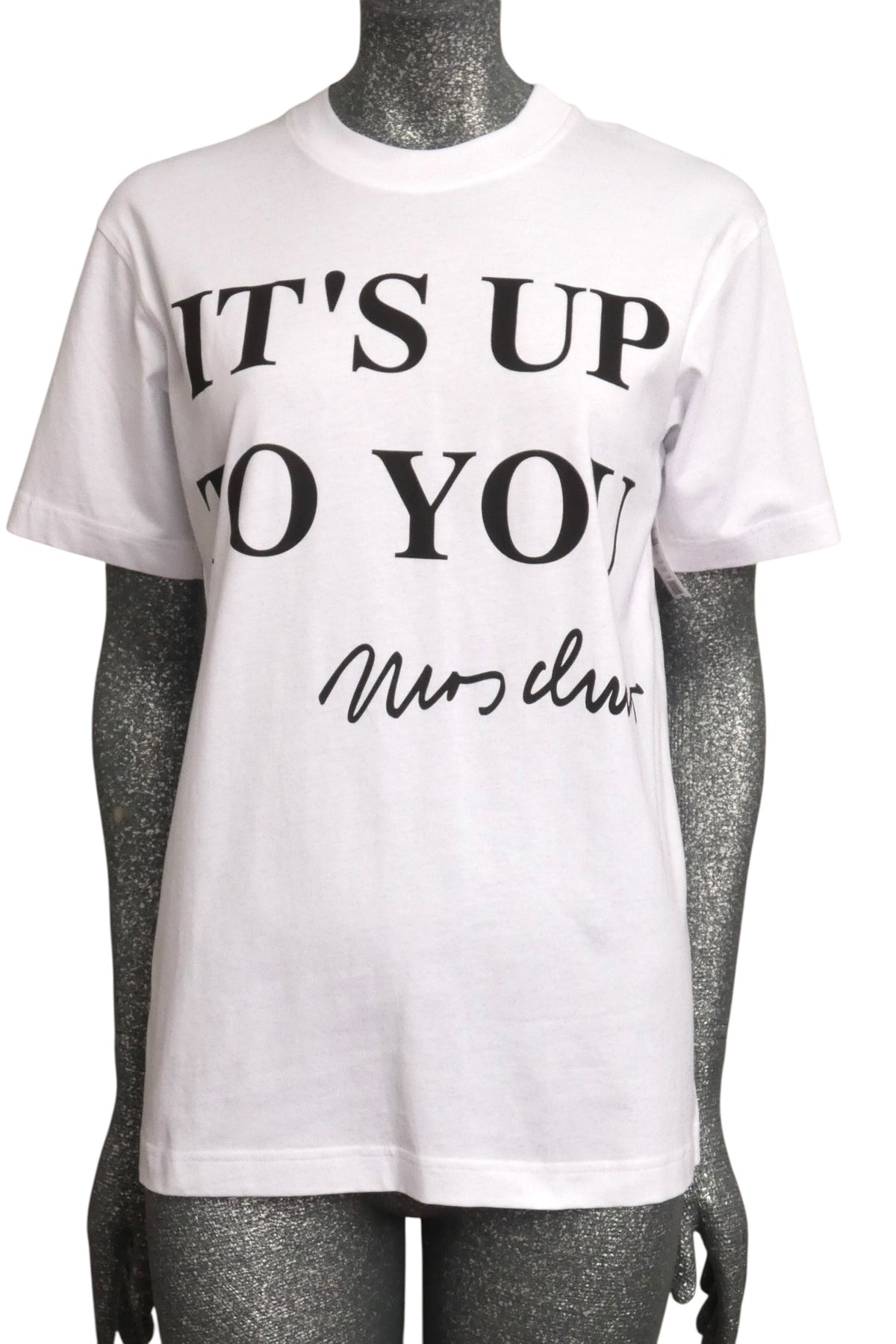 MOSCHINO COUTURE! - 2025 White & Black "It's Up To You" T-Shirt, Size-2