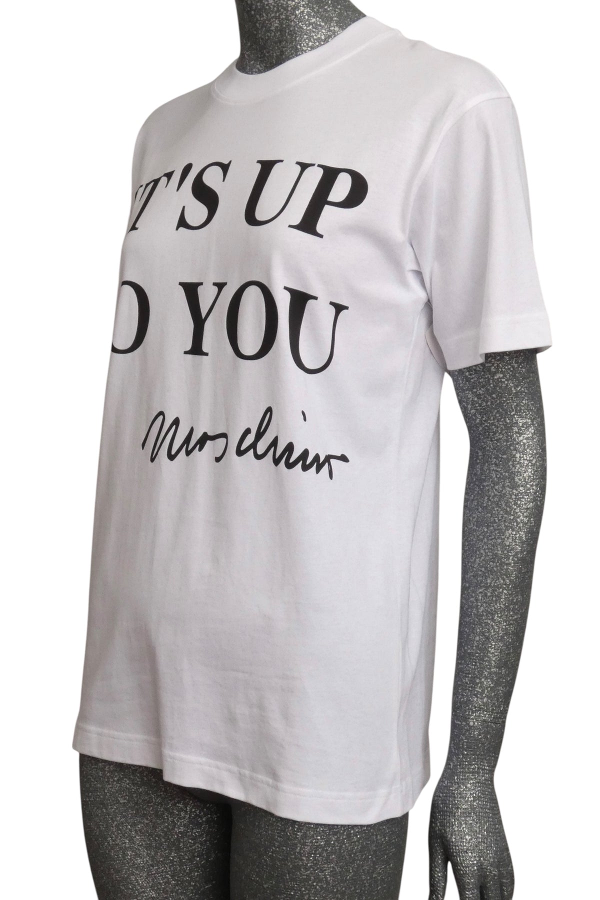 MOSCHINO COUTURE! - 2025 White & Black "It's Up To You" T-Shirt, Size-2