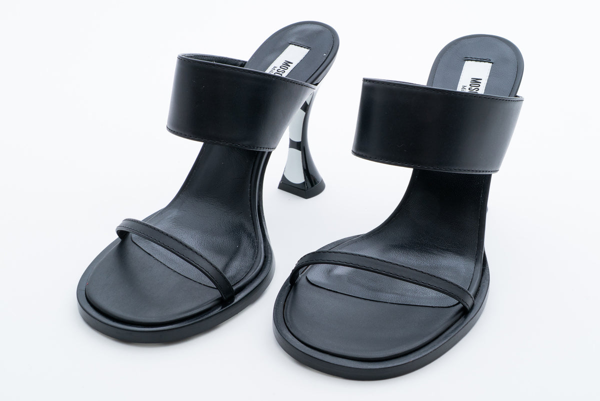 MOSCHINO COUTURE! - 2025 Black Leather Sandals, Multiple Items Available
