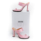 MOSCHINO COUTURE! - 2025 Pink Quilted Satin Sandals, Size-38.5