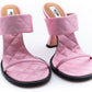 MOSCHINO COUTURE! - 2025 Pink Quilted Satin Sandals, Size-38.5