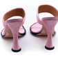 MOSCHINO COUTURE! - 2025 Pink Quilted Satin Sandals, Size-38.5