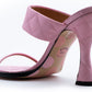 MOSCHINO COUTURE! - 2025 Pink Quilted Satin Sandals, Size-38.5