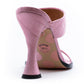 MOSCHINO COUTURE! - 2025 Pink Quilted Satin Sandals, Size-38.5