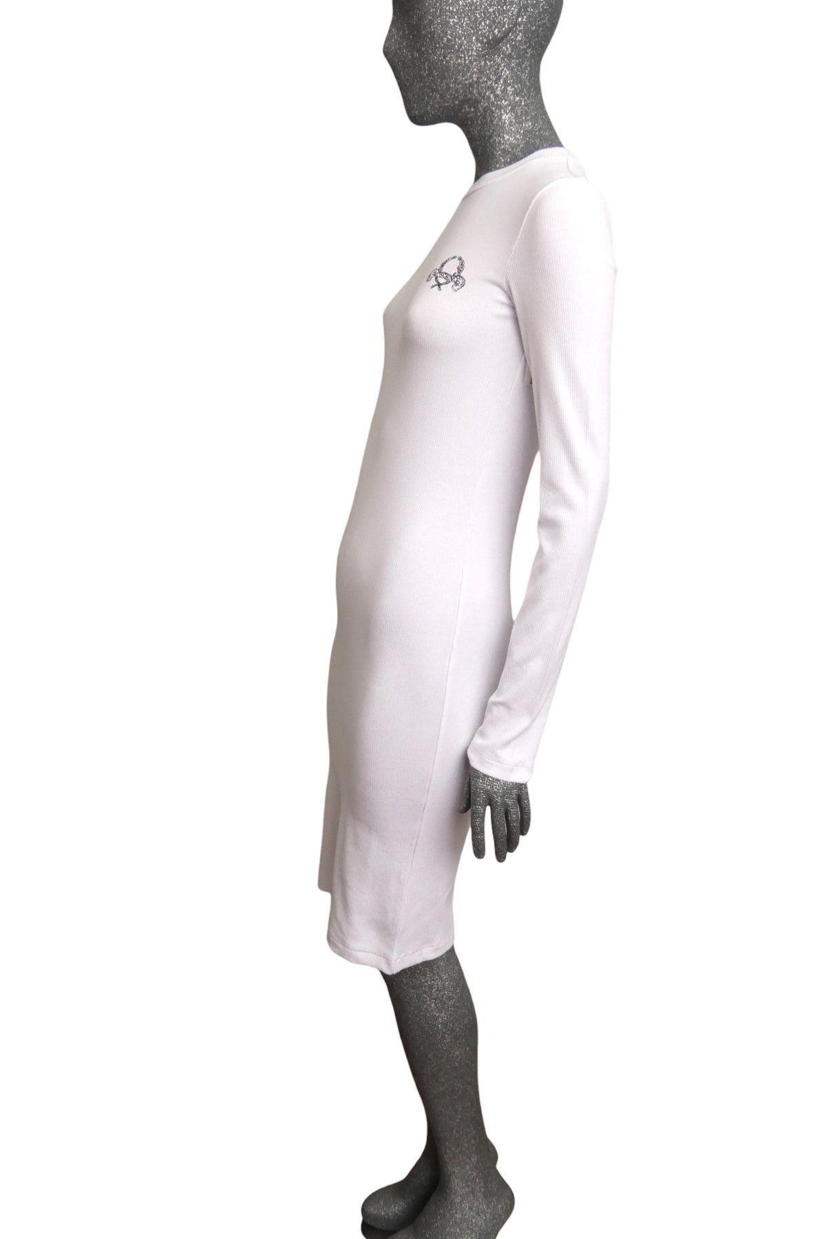 MOSCHINO COUTURE! - 2025 NWT White Ribbed Knit Dress, Multiple Sizes Available