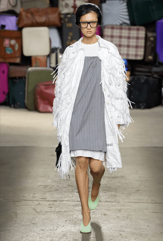 MOSCHINO COUTURE! - 2025 Shredded Paper Overcoat, Size-4