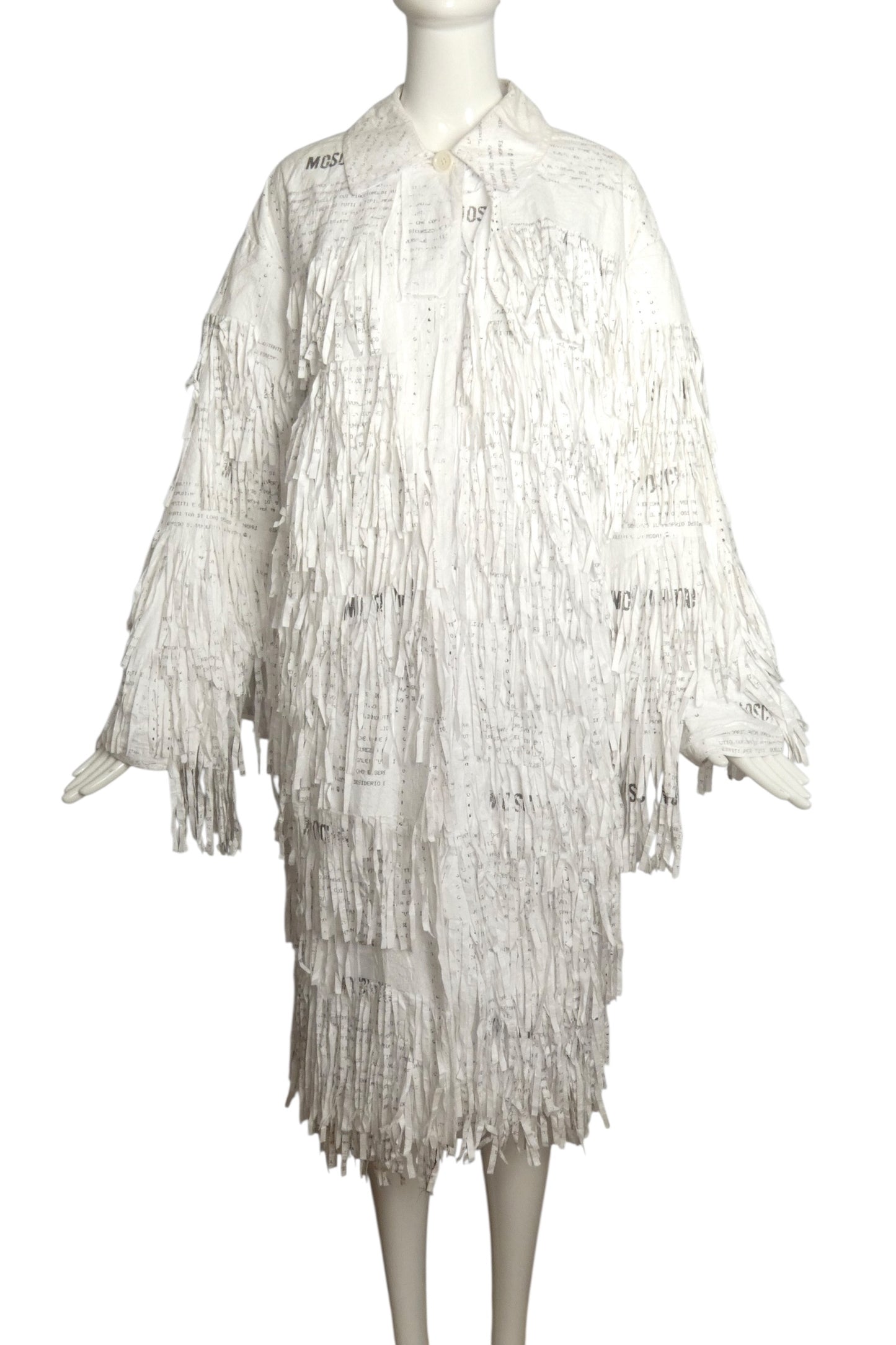 MOSCHINO COUTURE! - 2025 Shredded Paper Overcoat, Size-4