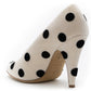 MOSCHINO COUTURE! - S2025 Ivory & Black Velvet Dot Pumps, Size-39