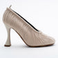 MOSCHINO COUTURE! - 2025 Ivory Woven Twine Pumps, Size-38.5
