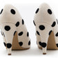 MOSCHINO COUTURE! - S2025 Ivory & Black Velvet Dot Pumps, Size-39