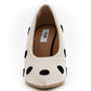 MOSCHINO COUTURE! - S2025 Ivory & Black Velvet Dot Pumps, Size-39