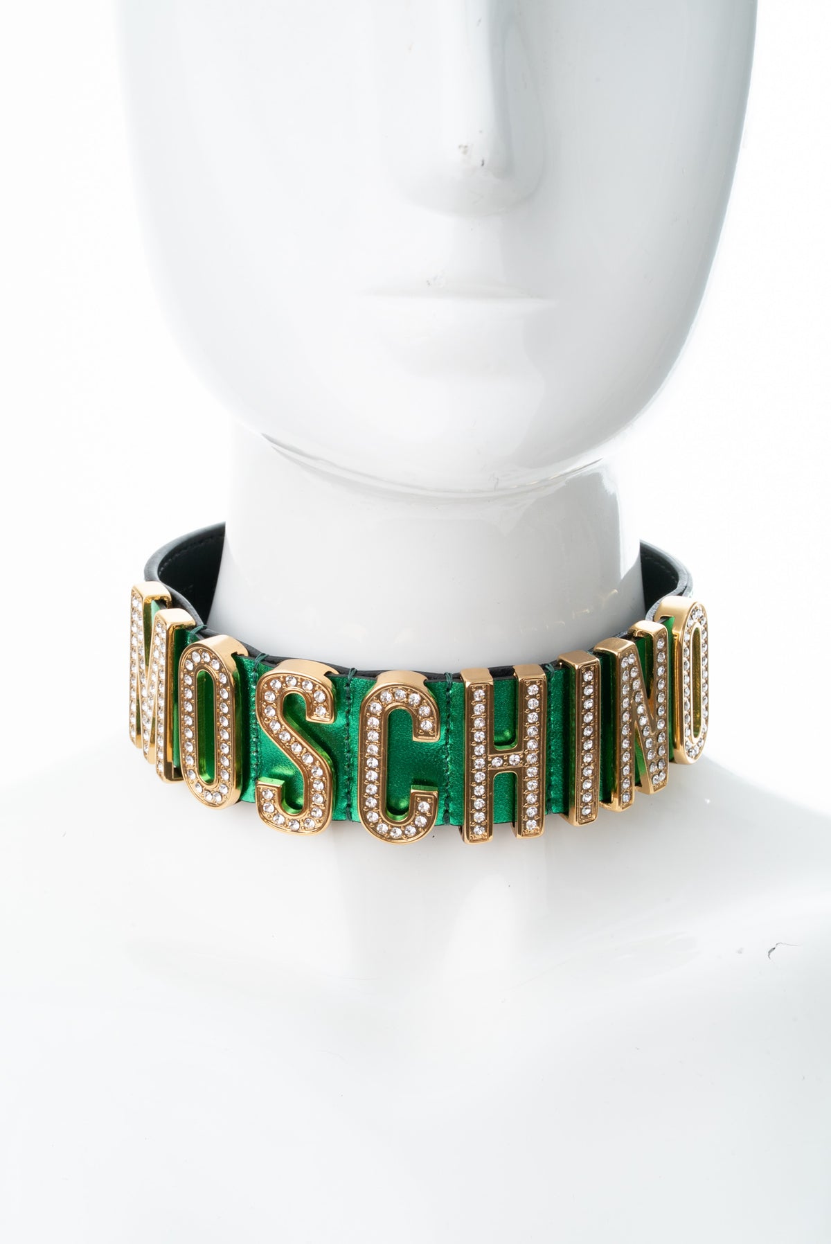 MOSCHINO COUTURE! - 2019 Rhinestone Belt-Motif Choker