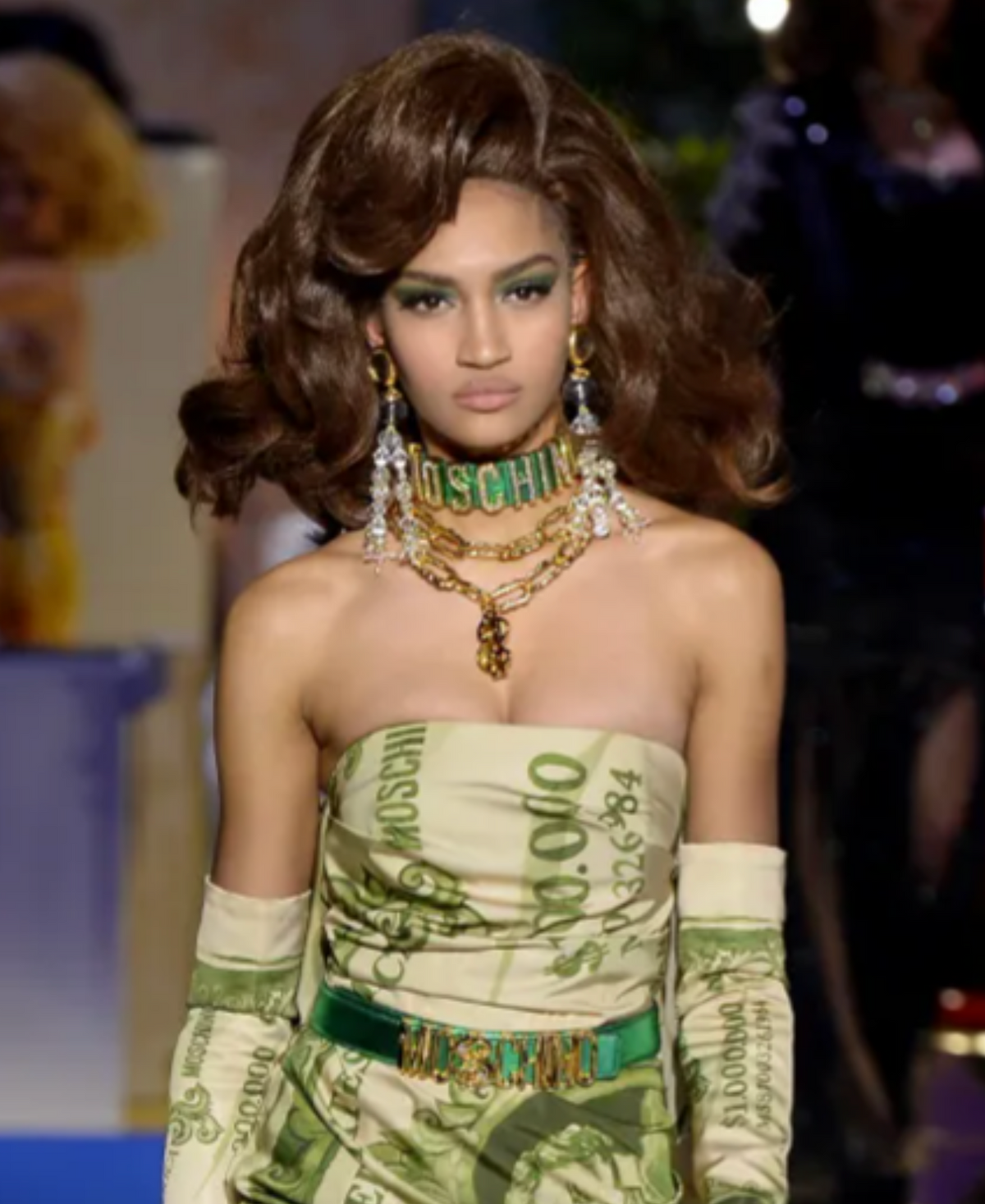 MOSCHINO COUTURE! - 2019 Rhinestone Belt-Motif Choker