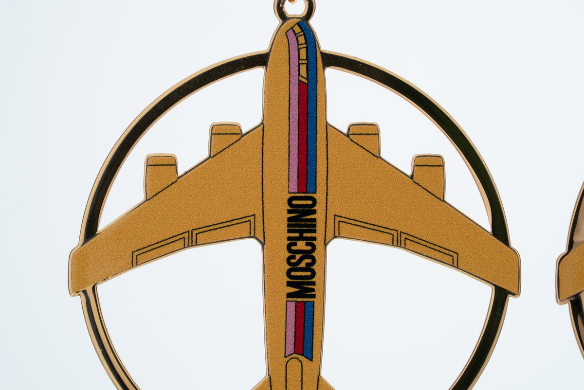 MOSCHINO COUTURE! - 2023 Enamel Airplane Novelty Earrings