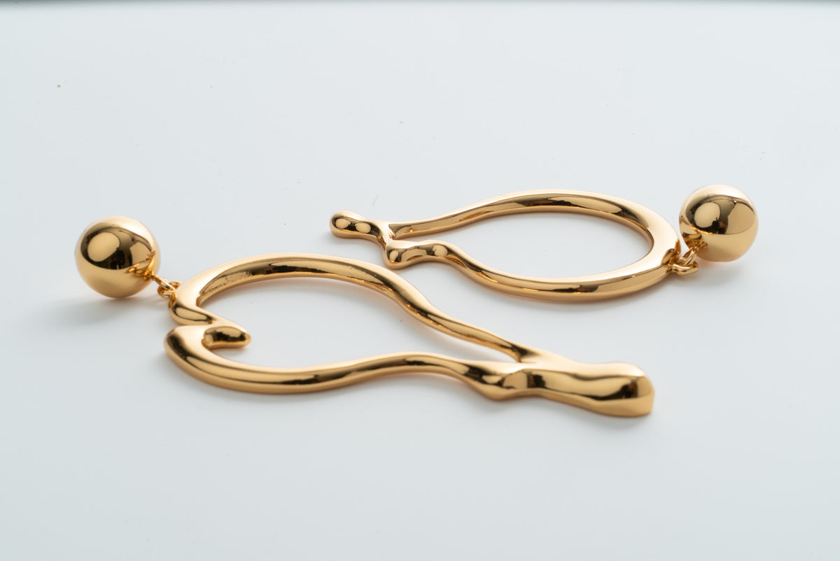 MOSCHINO COUTURE! - 2023 Surrealist Statement Hoop Earrings