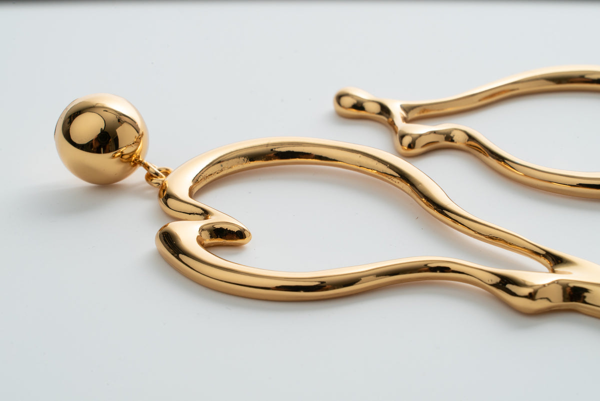 MOSCHINO COUTURE! - 2023 Surrealist Statement Hoop Earrings